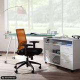 Profi-Bürostuhl PORTO BASE in Schwarz und Orange mit Armlehnen und Rollen von hjh OFFICE (KI-generiertes Bild)