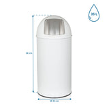 Maßansicht des Mülleimers PUSH 35L mit einer Höhe von 66 cm und einem Durchmesser von 35 cm von hjh OFFICE