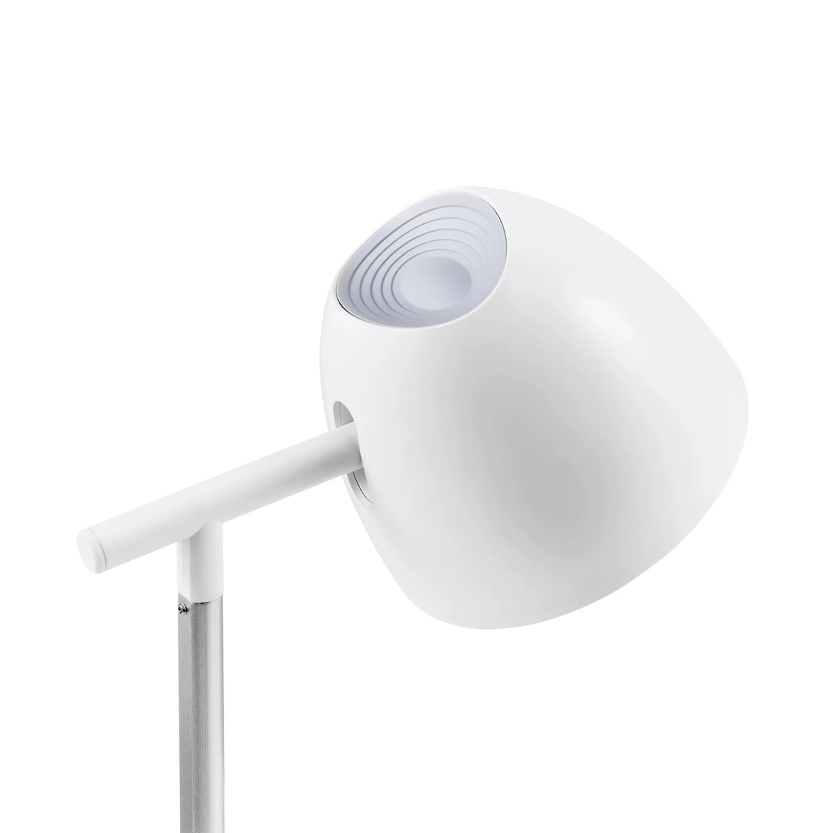 Weißer Lampenschirm der Schreibtischlampe Lumanova D3 mit konzentrischen Ringen im Inneren von hjh OFFICE