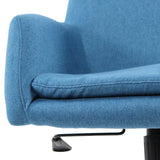 Blauer Stoffbezug und Armlehne des Homeoffice-Bürostuhls SHAKE 400 von hjh OFFICE