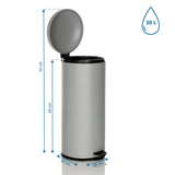 Maßzeichnung des Mülleimers CLEAN VIII mit einem Volumen von 30 l und einer Höhe von 69 cm von hjh OFFICE