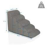 Maßzeichnung der Haustiertreppe PAWY STEP 5 mit 83 x 57 cm und einer Traglast von 35 kg von hjh LIVING