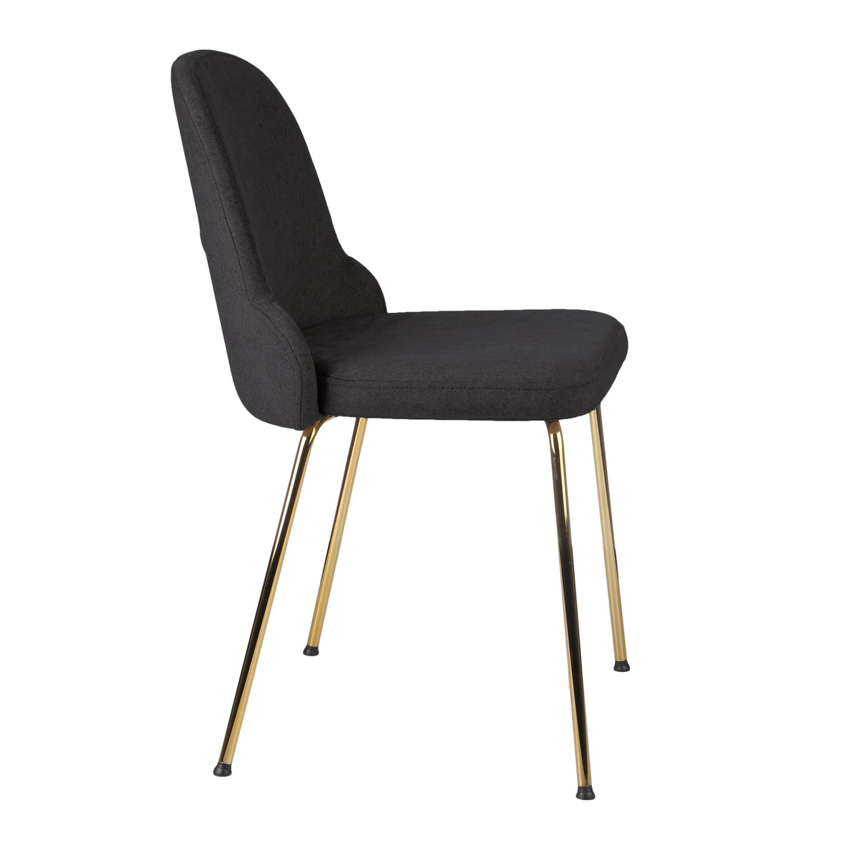 Vierfußstuhl BELLA GOLD S in Schwarz mit goldfarbenen Metallbeinen von Grospol