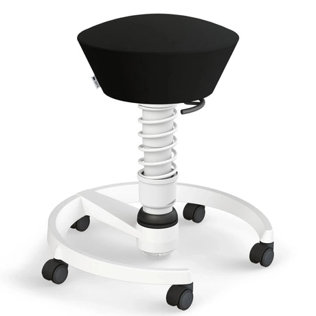 Swopper AERIS SWOPPER MEDIFLEX MIT ROLLEN mit schwarzem Kunstlederbezug und weißem Gestell von Aeris - Impulsmöbel