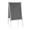 Plakatständer AGENDA II aus silberfarbenem Aluminium mit schwarzer Fläche von hjh OFFICE
