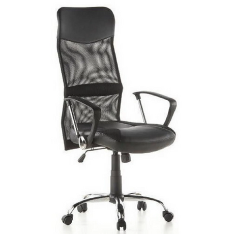 Schwarzer Homeoffice Chefsessel ARTON 20 mit Netzrückenlehne und Armlehnen von hjh OFFICE