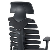 Rückenlehne und Kopfstütze des Profi-Bürostuhls ERGO LINE II PRO in Schwarz aus Stoff von hjh OFFICE