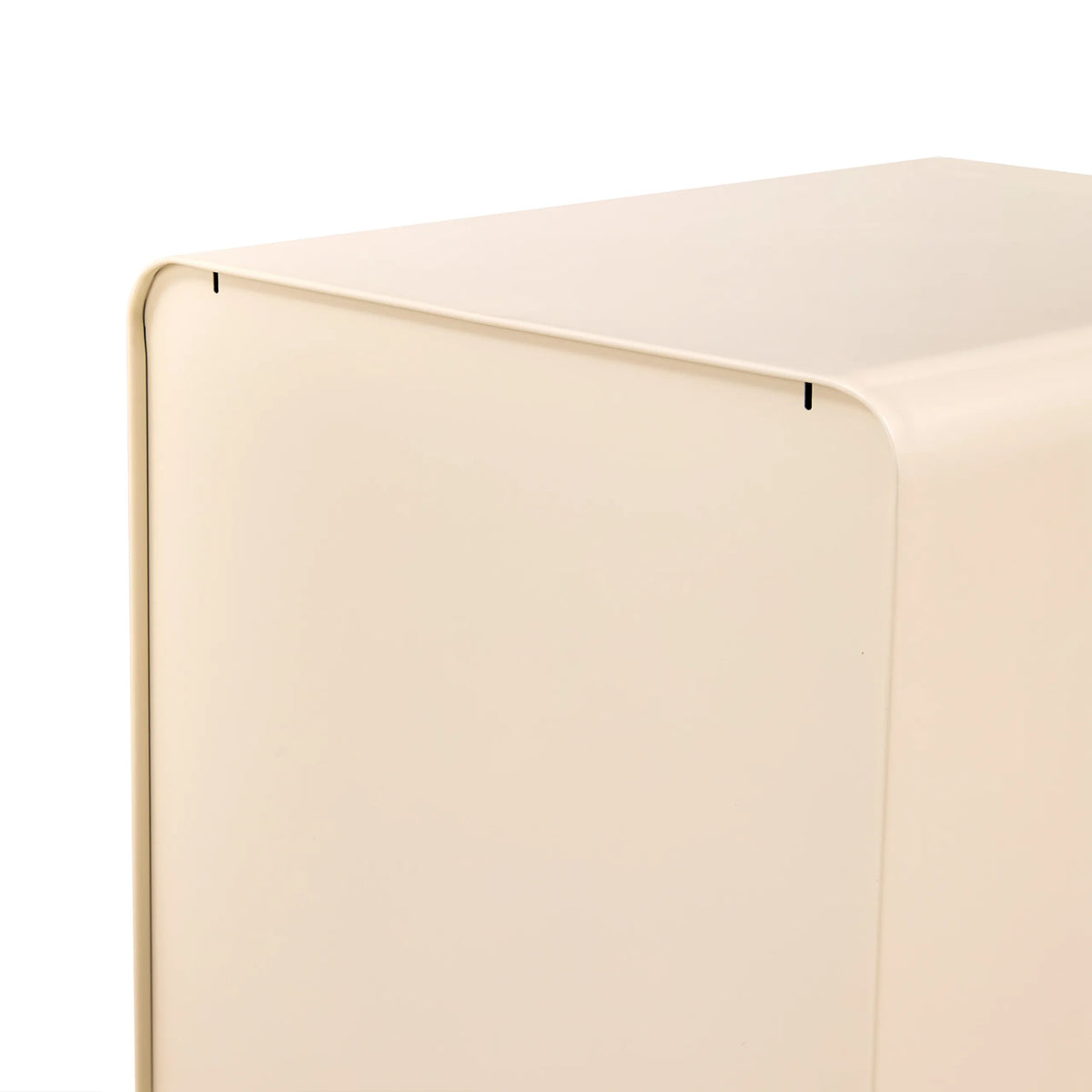 Obere hintere Ecke des beige lackierten Metall-Rollcontainers COLOR PLUS I von hjh OFFICE