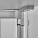 Höhenskala am silbernen Gestell des höhenverstellbaren Schreibtischs ZENO 12 S von hjh OFFICE PRO