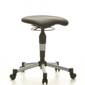 Schwarzer Drehhocker BALANCE 20 mit gepolsterter Sitzfläche und fünf Rollen von Topstar