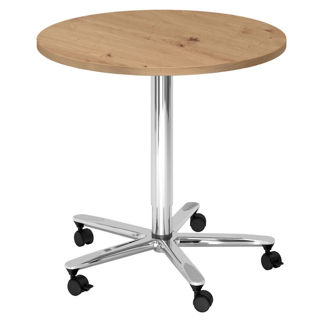 BISTRO 80R C | Säulenhubtisch | Ø 80 | Chrom - System Konferenztisch - buerostuhl24