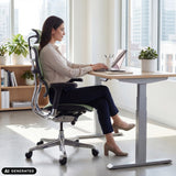 Luxus-Chefsessel ERGOHUMAN GEN2 mit grünem Netzbezug von hjh OFFICE (KI-generiertes Bild)