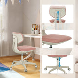 Höhenverstellbare Rückenlehne und Sitzfläche des Kinderdrehstuhls KIDDY CLASSIC in Rosa von hjh OFFICE