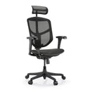 Schwarzer Bürostuhl Enjoy Eco MB mit Netzbezug, Kopfstütze und verstellbaren Armlehnen von hjh OFFICE