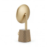 Goldfarbener Standfuß und runder Spiegel des Schminkspiegels Glamlody von hjh OFFICE