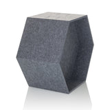 Graue Trennwand FLEXMIUT STORE B in sechseckiger Form aus Filz von hjh OFFICE – 360-Grad-Ansicht (schräge Frontansicht 60°)