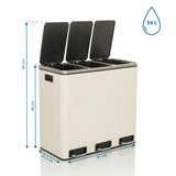 Maßzeichnung des Mülleimers Clean 9 mit 61 x 56 cm und 54 L Volumen von hjh OFFICE