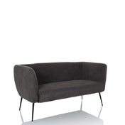 Graues Loungesofa HAYRIVER mit Stoffbezug und vier schlanken schwarzen Metallbeinen von hjh LIVING