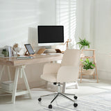 Beiger Home-Office-Bürostuhl SOLAO CORD mit Armlehnen und Rollenkreuz von hjh OFFICE
