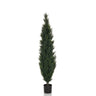 Grüne Kunstpflanze CEDRUS in schlanker Form mit schwarzem Pflanztopf von hjh OFFICE