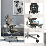 Verstellbare Kopfstütze und Armlehnen des Luxus-Chefsessel ERGOHUMAN PLUS LEGPRO GEN2 in Braun von hjh OFFICE