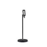Schwarze Schreibtischlampe Lumanova D2 mit rundem Standfuß und verstellbarem Leuchtkopf von hjh OFFICE – 360-Grad-Ansicht (Frontansicht 0°)