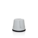 Grauer Tritthocker TIO-S mit rutschfestem schwarzen Bodenring von hjh OFFICE – 360-Grad-Ansicht (Frontansicht 20°)