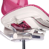 Unterseite der rosa Netzsitzfläche des Luxus-Chefsessel ERGOHUMAN SLIM G GEN2 mit Mechanik von hjh OFFICE