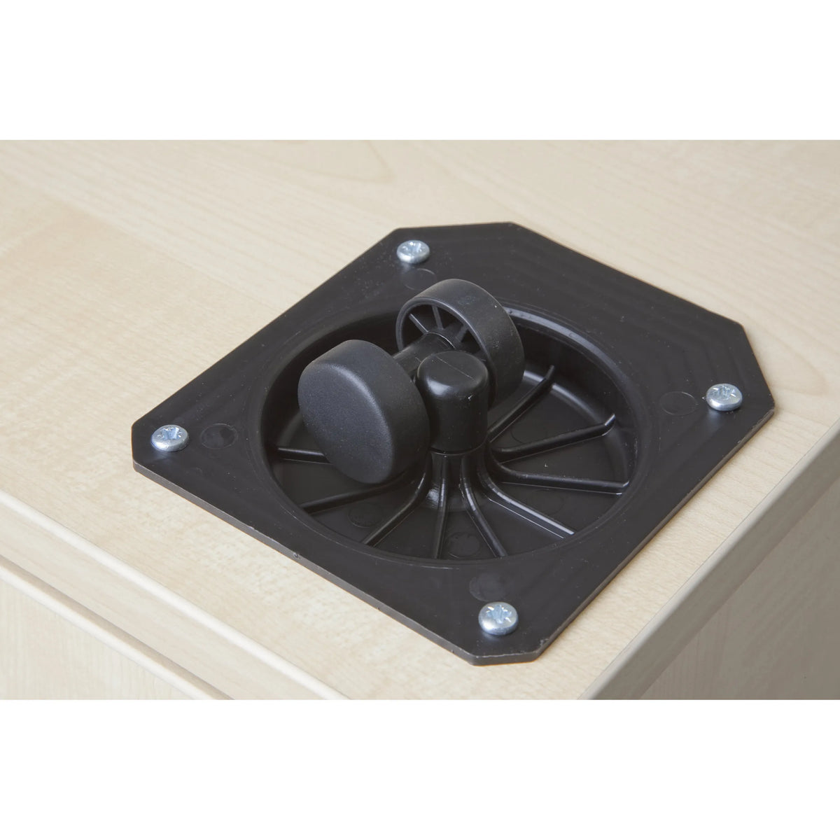 Schwarze Rolle mit Befestigungsplatte des System Rollcontainers SIGNA TC20 von hjh OFFICE PRO