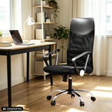 Schwarzer Homeoffice Chefsessel PURE NET mit Netzrückenlehne und Armlehnen von hjh OFFICE
