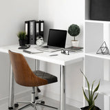 Home-Office-Bürostuhl CENCA in Schwarz mit Holzschale und Stepppolsterung von hjh OFFICE