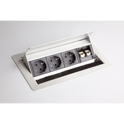 ELDATA0 | Steckdosenleiste (ohne Fräsung) | 3 x Steckdose | 2 x RJ45 - Zubehör - buerostuhl24