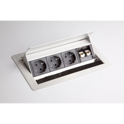 ELDATA1 | Steckdosenleiste (inkl. Fräsung) | 3 x Steckdose | 2 x RJ45 - Zubehör - buerostuhl24