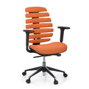 Profi-Bürostuhl ERGO LINE II in Orange mit segmentierter Rückenlehne und schwarzen Armlehnen von hjh OFFICE