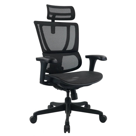 Luxus-Chefsessel ERGOHUMAN SLIM ECO M GEN2 mit schwarzem Netzbezug und verstellbarer Kopfstütze von hjh OFFICE