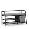 Schuhschrank Estha Loft in Schwarz und Grau mit Sitzpolster und Aufbewahrungsbox von hjh LIVING