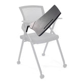 Schwarzes Schreibtablett TABLET PRIORITY II als Zubehör für Stühle von hjh OFFICE – 360-Grad-Ansicht (Rückenansicht 180°)
