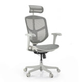 Bürostuhl Enjoy Eco MB in Grau mit Netzbezug, Kopfstütze und fünf Rollen von hjh OFFICE