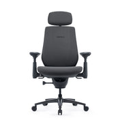 Bürostuhl LiberNovo Maxis Airflow in Graphit mit Kopfstütze, Armlehnen und fünf Rollen von Libernovo