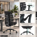 Verstellbare Armlehnen und Gasfeder des Profi-Bürostuhls ERGO LINE II in Schwarz von hjh OFFICE