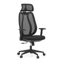 Profi-Bürostuhl Filaro in Schwarz mit Netzrückenlehne, Kopfstütze und verstellbaren Armlehnen von hjh OFFICE