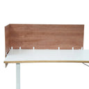 Braune Tischtrennwand FLEXMIUT ROLL W aus Holzoptik mit weißer Tischplatte von hjh OFFICE