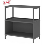 Graphitfarbenes Unterstellregal FlexWall mit offenem Fach und Sockelgestell von hjh OFFICE PRO