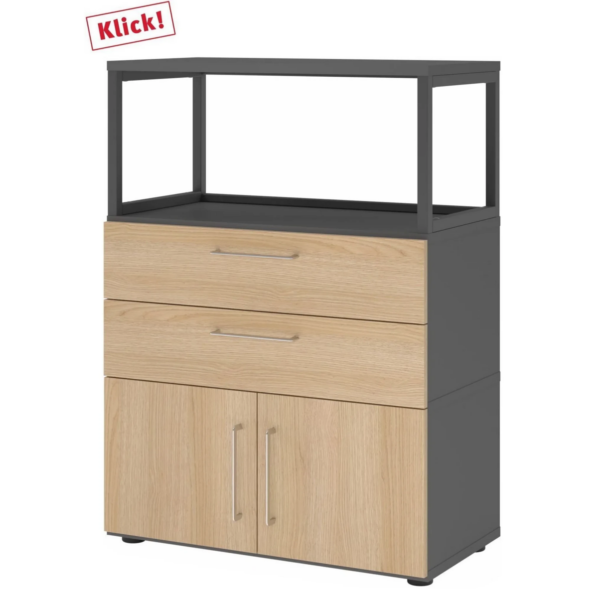 FlexWall | 3 OH | Türen + Schübe + Rahmen | mit Stellfüßen - buerostuhl24