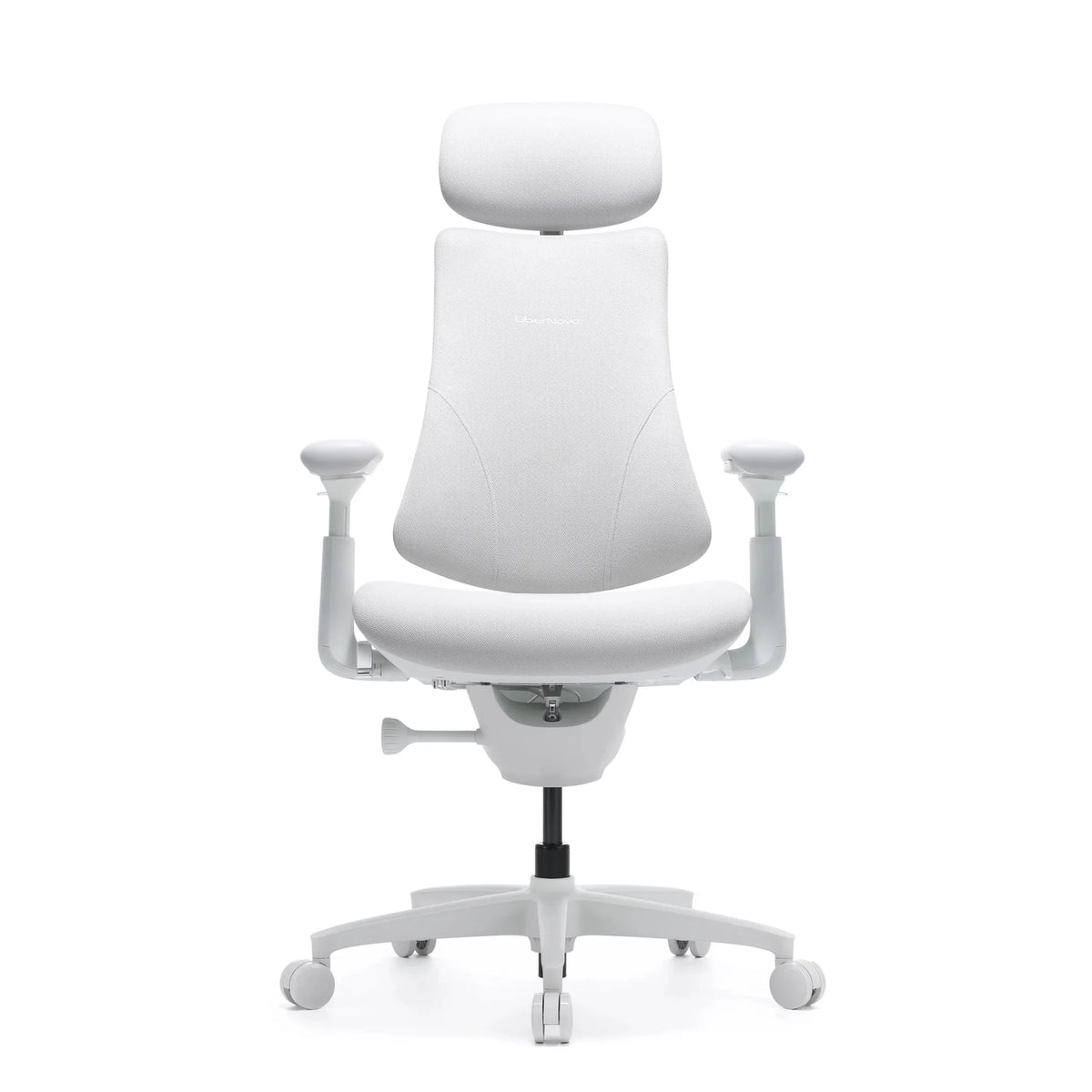 High-End-Bürostuhl LiberNovo Omni Gen in weißer Farbe mit Kopfstütze und verstellbaren Armlehnen von Libernovo