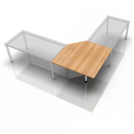 Trapezplatte LT12 G in Nussbaum-Optik mit silbernen Metallbeinen von hjh OFFICE PRO
