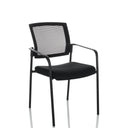 Schwarzer Besucherstuhl MEET B mit Netzrückenlehne und Armlehnen von hjh OFFICE