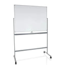 Whiteboard MULTIBOARD I mit weißer Schreibfläche und silbernem Gestell auf Rollen von hjh OFFICE
