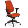 Profi-Bürostuhl PRO-TEC 500 mit rotem Stoffbezug, schwarzen Armlehnen und Rollenfußkreuz von hjh OFFICE