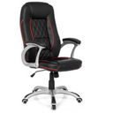 Gamingstuhl RELAX AB100 in Schwarz mit roten Zierstreifen und Steppmuster von MyBuero
